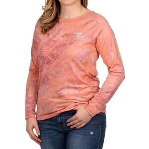 RealTree Aspect Long Sleeve Peach Reversible Performance Fishing Tee Size-S NWT